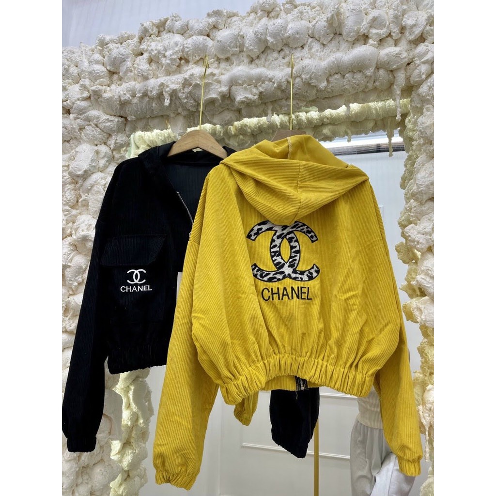 Áo khoác nhung nam nữ croptop thêu chữ x beo lửng 💟