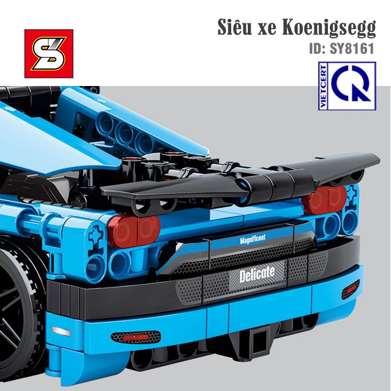 Đồ Chơi Lắp Ráp Cho Bé Trai Kéo Cót  Siêu xe Koenigsegg - SY BLOCK SY8161) - 527 chi tiết