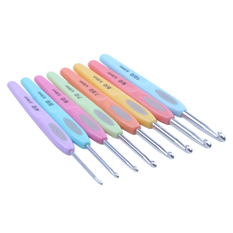 Bộ 8 que móc len có tay cầm nhựa mềm tiện dụng | BigBuy360 - bigbuy360.vn