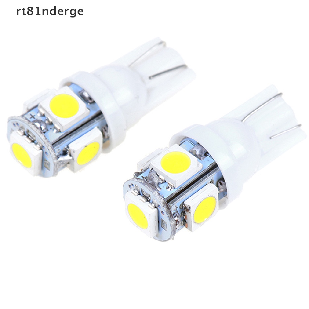 【ge】 10Pcs White T10 Wedge 5-SMD 5050 5W5 LED License Plate Bulbs Indicator Light .