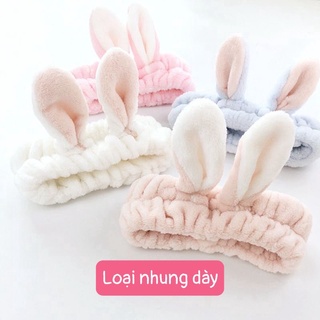 Băng đô turban cute tai thỏ loại vải nhung dày phong cách hàn quốc