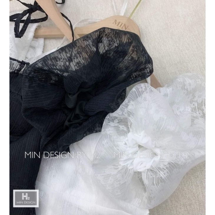 Váy voan kính tay bồng