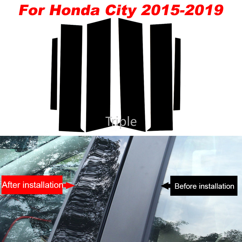 Set 6 Miếng Dán Kính Chắn Gió Xe Ô Tô Honda City 2015-2019