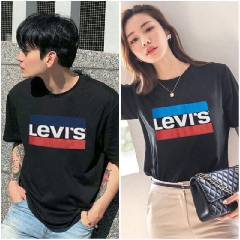 Áo Thun Levis Nam Nữ màu Trắng - Xám chuẩn form dáng đẹp