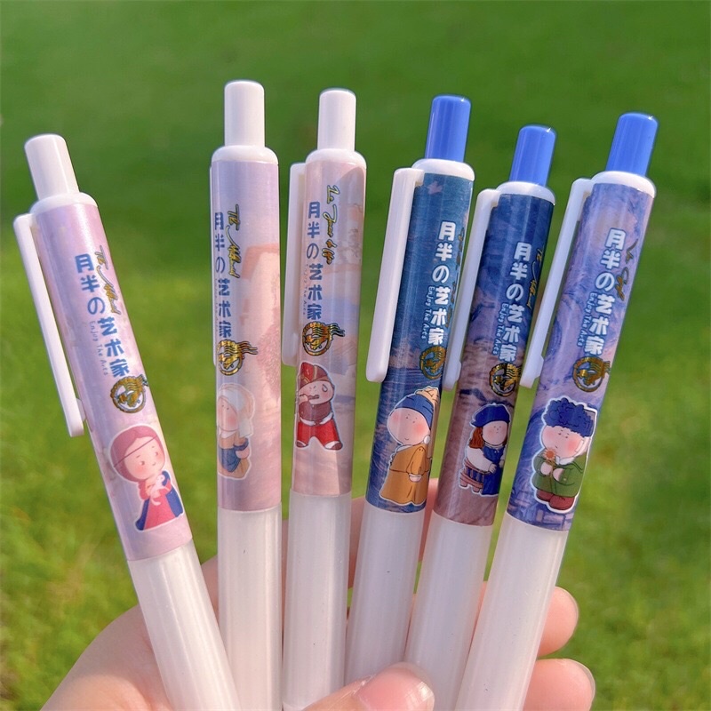 SET 6 BUT BI BẤM MỰC NƯỚC HOẠ TIẾT DỄ THƯƠNG 6 MẪU MỚI NHẤT