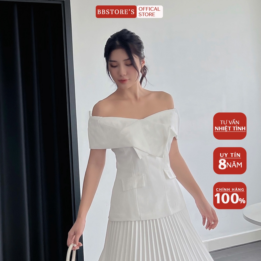 BBSTORE'S Áo Bèo Đắp Chéo Cổ V Công sở - A1078