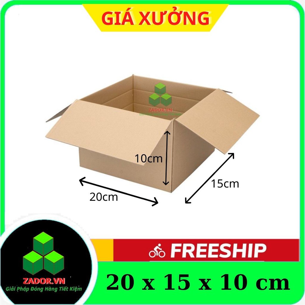 Combo 10 hộp carton Size 20x15x10 Thùng Carton,hộp carton Đóng Hàng Zador