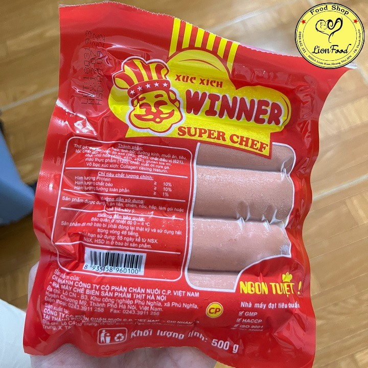 Xúc xích winner CP túi 500Gr