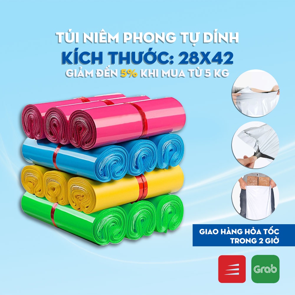 [1 Kg] Túi Niêm Phong Túi Gói Hàng 28x42 Đóng Gói Hàng Nhanh