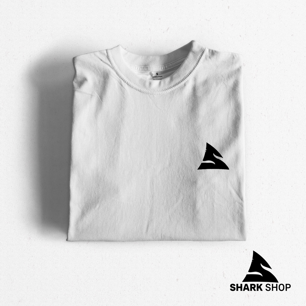 Áo Phông Trắng Basic Cotton họa tiết |SHARK SHOP| Nam Nữ Unisex Tay Lỡ Form Rộng Dày Cổ Tròn | BigBuy360 - bigbuy360.vn