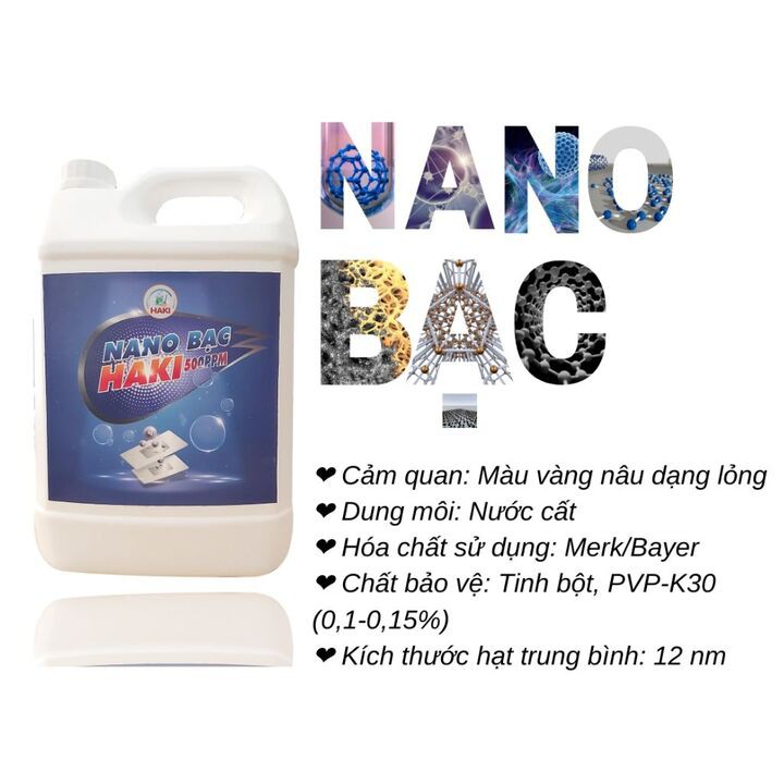 Nano bạc Haki xử lý nước ao nuôi và phòng trị bệnh cho thủy sản (can 5L)