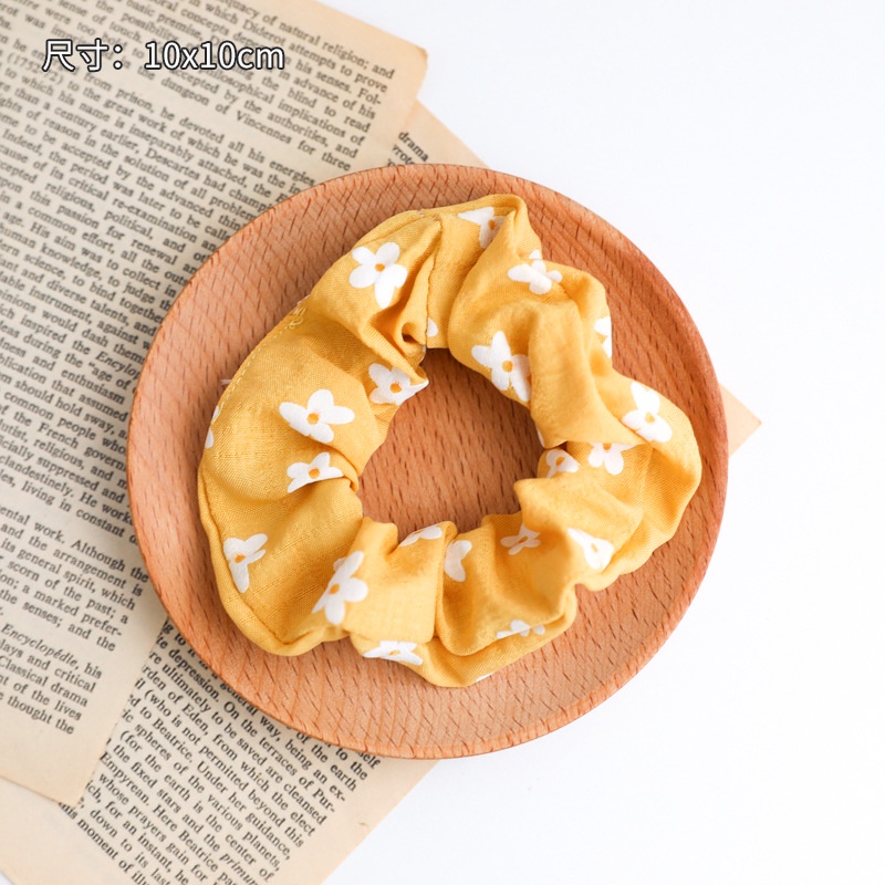 Dây buộc tóc scrunchies hoa cúc nhiều màu co giãn - phụ kiện thời trang dễ thương