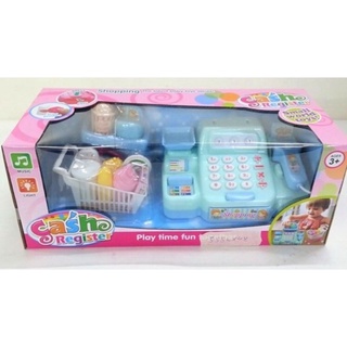 Hộp máy tính tiền và xe đẩy hàng chạy bằng 2 cục pin