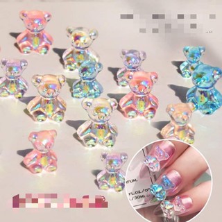 SET GẤU TEDDY THUỶ TINH ĐÍNH MÓNG SIÊU CUTE