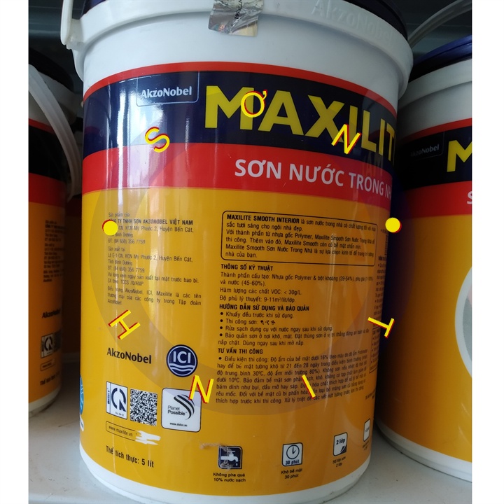 (Bán lẻ 1 kg) Sơn tường MAXILITE SMOOTH INTERIOR sơn nước nội thất màu trắng, hồng, xanh , kem sơn nước trong nhà