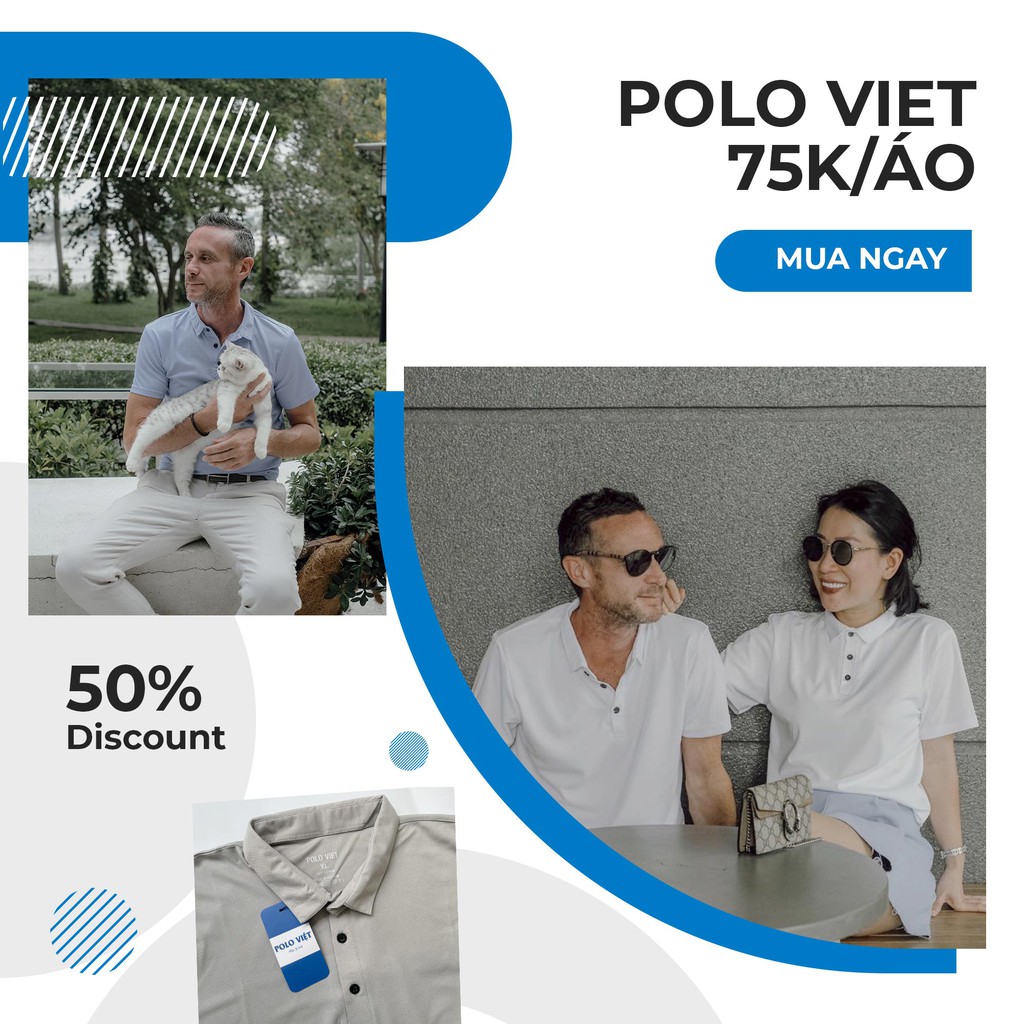 [Giá sỉ] Polo Việt - Áo thun xuất khẩu/Combo 5 Áo thun POLO nam/nữ trơn có cổ, vải cotton co giãn 4 chiều không xù