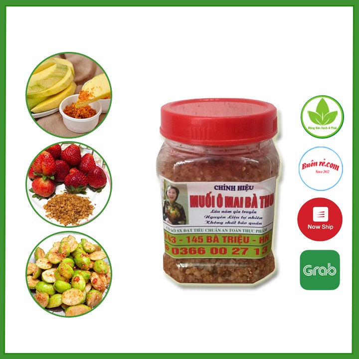 Muối ô mai Bà Thu chính hiệu ( 1 hộp ) chấm hoa quả Xí muội chua ngọt 00005