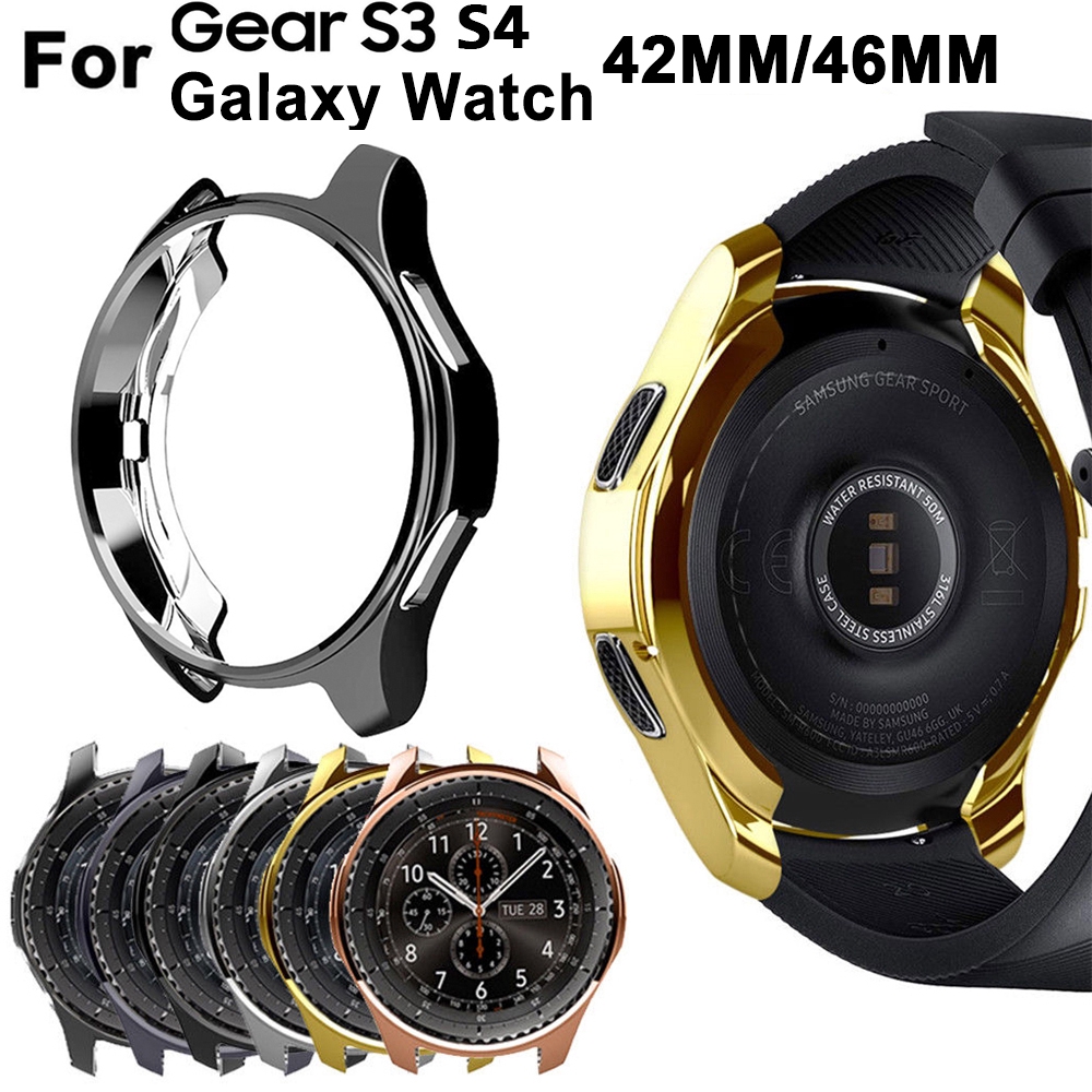 Ốp mạ điện chống sốc bảo vệ cho đồng hồ thông minh Samsung Gear S3 S4 Galaxy Watch 46mm 42mm