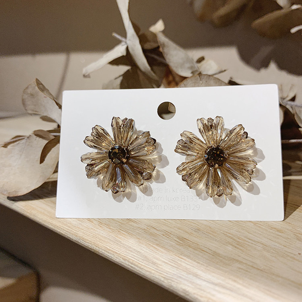 Khuyên Tai Hình Hoa Cúc Đính Đá Phong Cách Bohemian Dành Cho Nữ