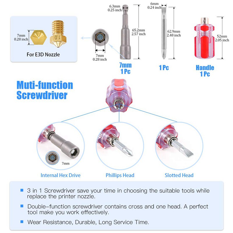 Bộ Vòi Phun Và Dụng Cụ Vệ Sinh Cho Máy In 3d