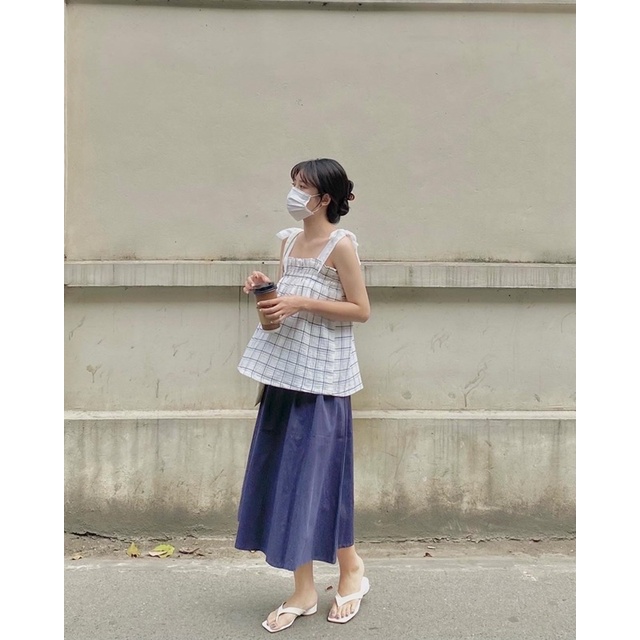 Áo dây thắt nơ,bo chun viền ngực