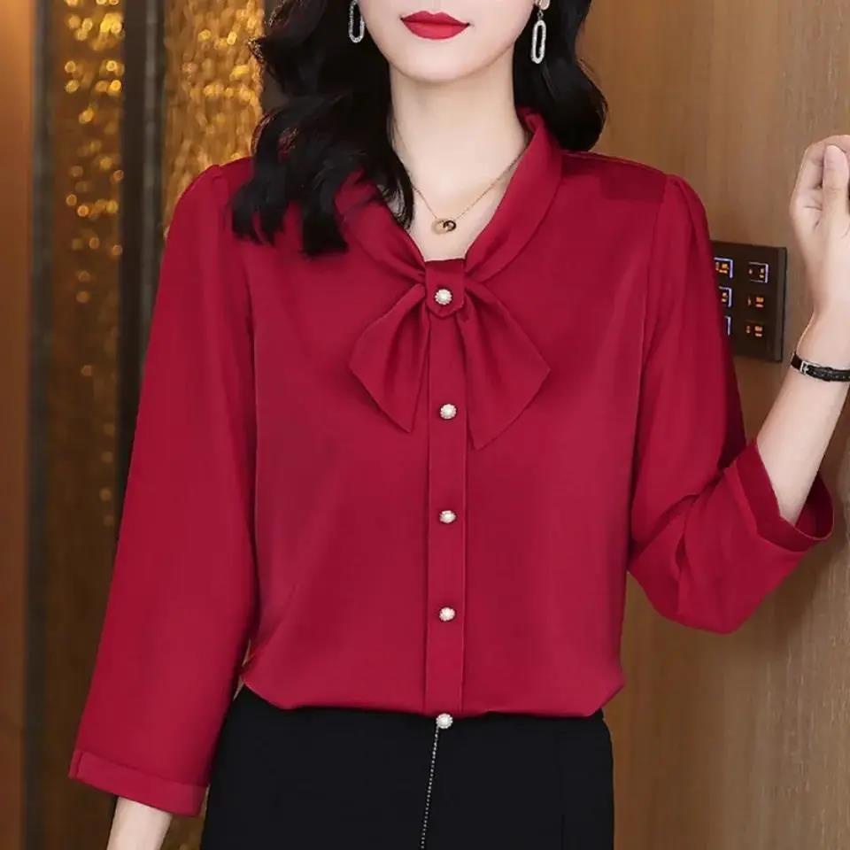 Áo Sơ Mi Phong Cách Phương Tây Mùa Thu Hợp Thời Trang Plus Size Cho Phụ Nữ Trung Niên