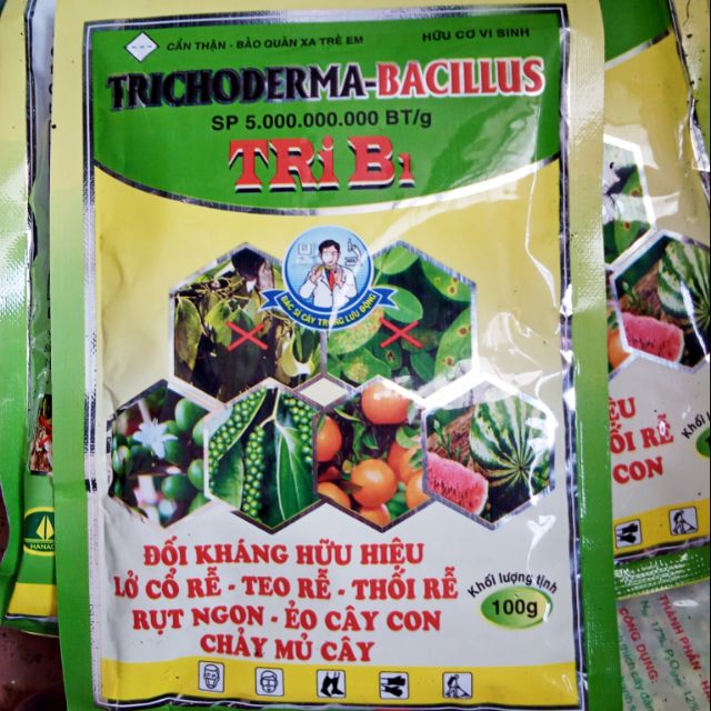 Trichoderma Bacillus 100gr - chế phẩm vi sinh  kháng nấm