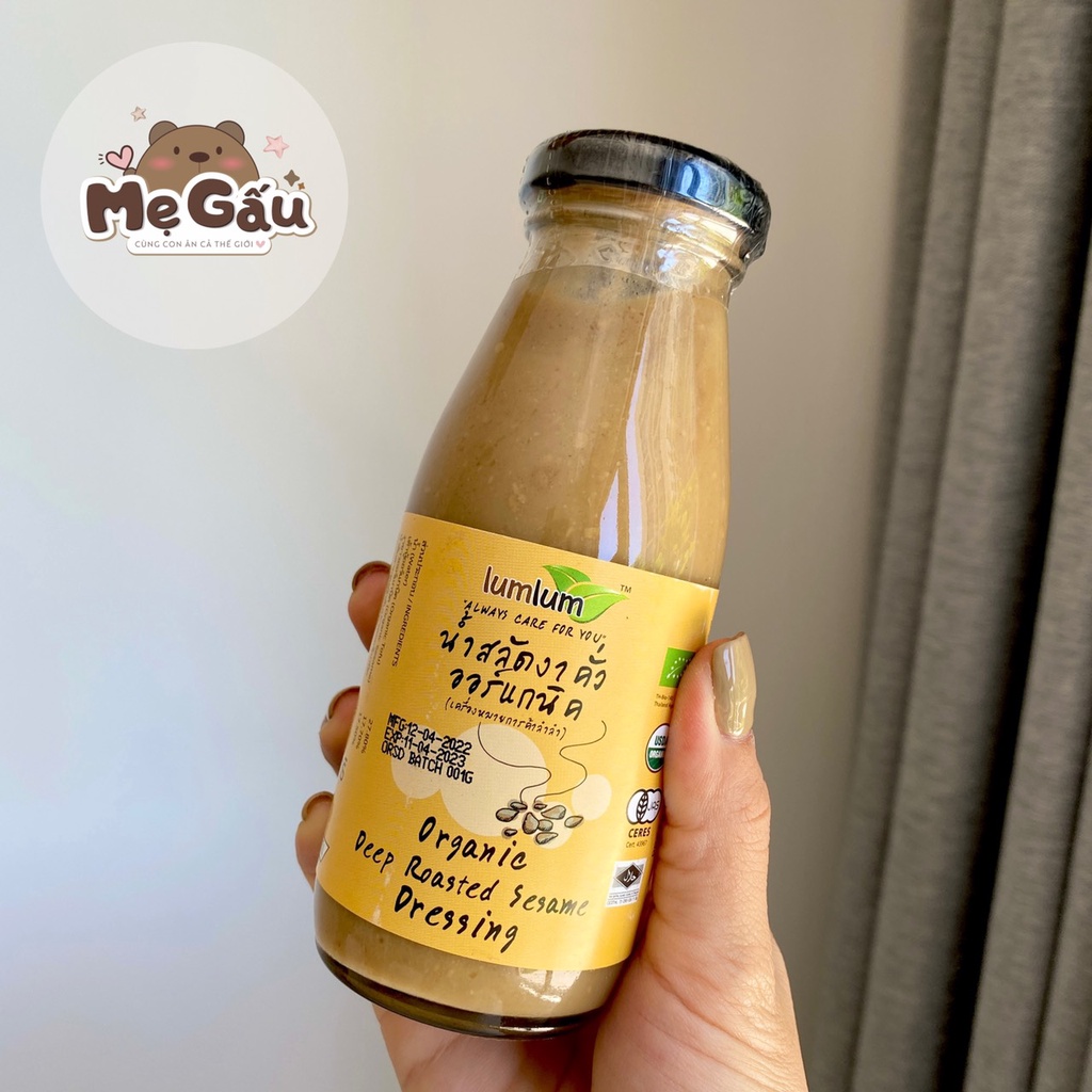 Sốt mè rang hữu cơ 175ml Lumlum trộn salad