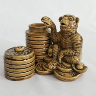 Tượng khỉ ống tăm - gốm sứ bát tràng