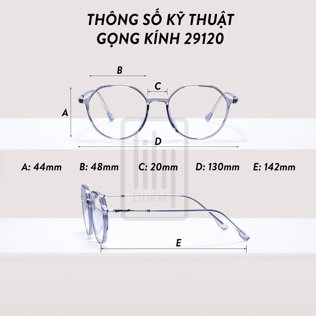Gọng kính kim loại mắt tròn nam nữ Lilyeyewear càng kính nhẹ nhàng phù hợp mặt nhỏ màu sắc thời trang 29120 | BigBuy360 - bigbuy360.vn