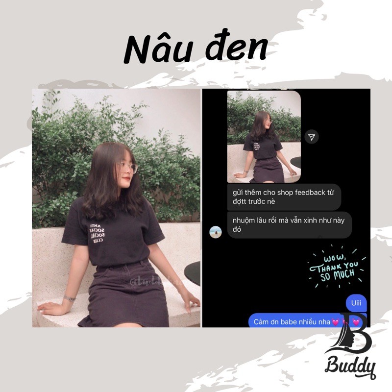 Thuốc nhuộm tóc Nâu đen không tẩy buddyhairsss