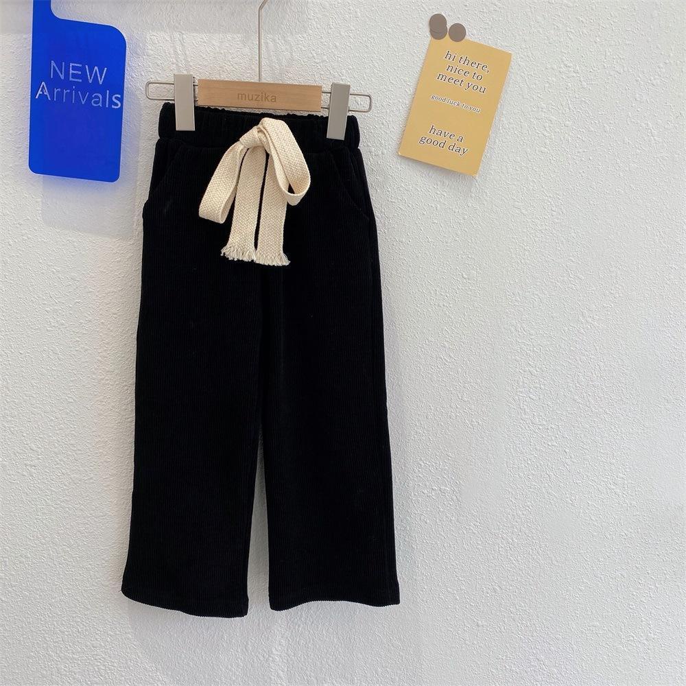 Quần Cotton Ống Rộng Thoải Mái Phong Cách Hàn Quốc Dễ Phối Đồ Cho Bé Gái