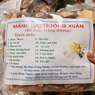 Thang Mãnh Lực Trường Xuân chuẩn 15 vị như hình