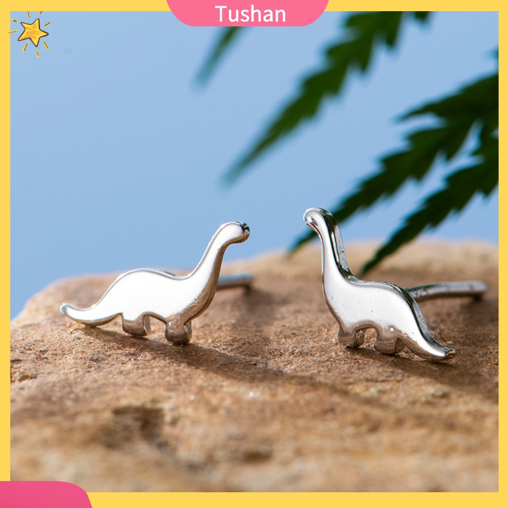 TUSH Cute Women Mini Dinosaur Animal Ear Stud Earrings Piercing Jewelry Xmas Gift