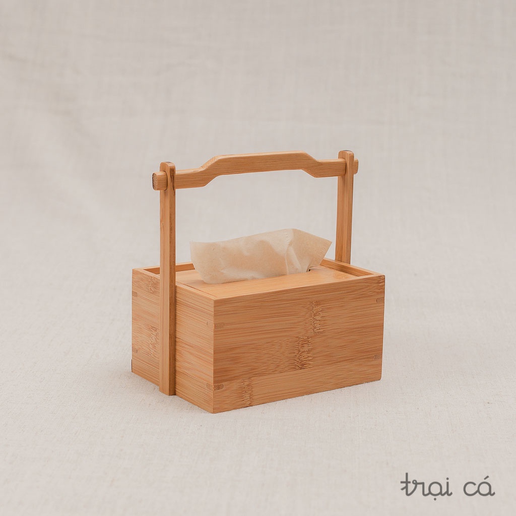 Hộp Đựng Giấy Ăn Tre TRẠI CÁ Hình Mái Chùa Cao Cấp - 2 cỡ