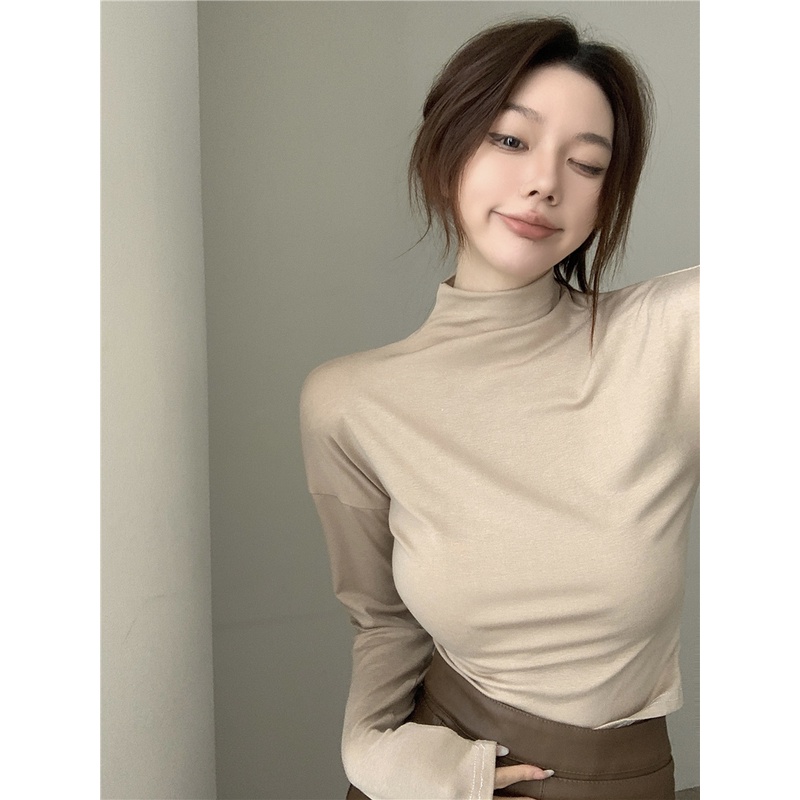 Áo Len Tay Dài Cổ Lọ Thời Trang Phong Cách Hàn Quốc Cho Nữ