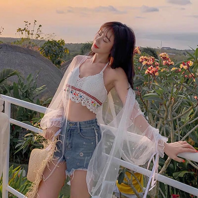 Áo bra chân vây cá - tua rua quả bông | BigBuy360 - bigbuy360.vn