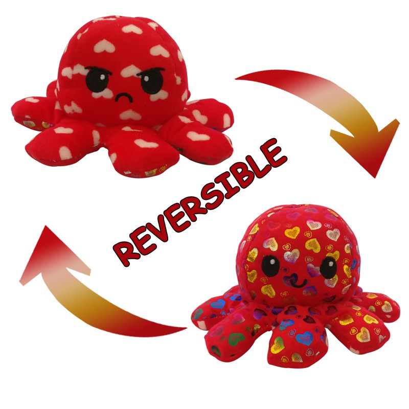 【Mua 2 & giảm 8%】bạch tuộc cảm xúc Gấu Bông Bạch Tuộc Cảm Xúc có 2 mặt khác nhau, nhiều màu, kích thước 20cm Quà ngày lễ tình nhân Octopus doll double-sided flip octopus plush toy doll marine life doll