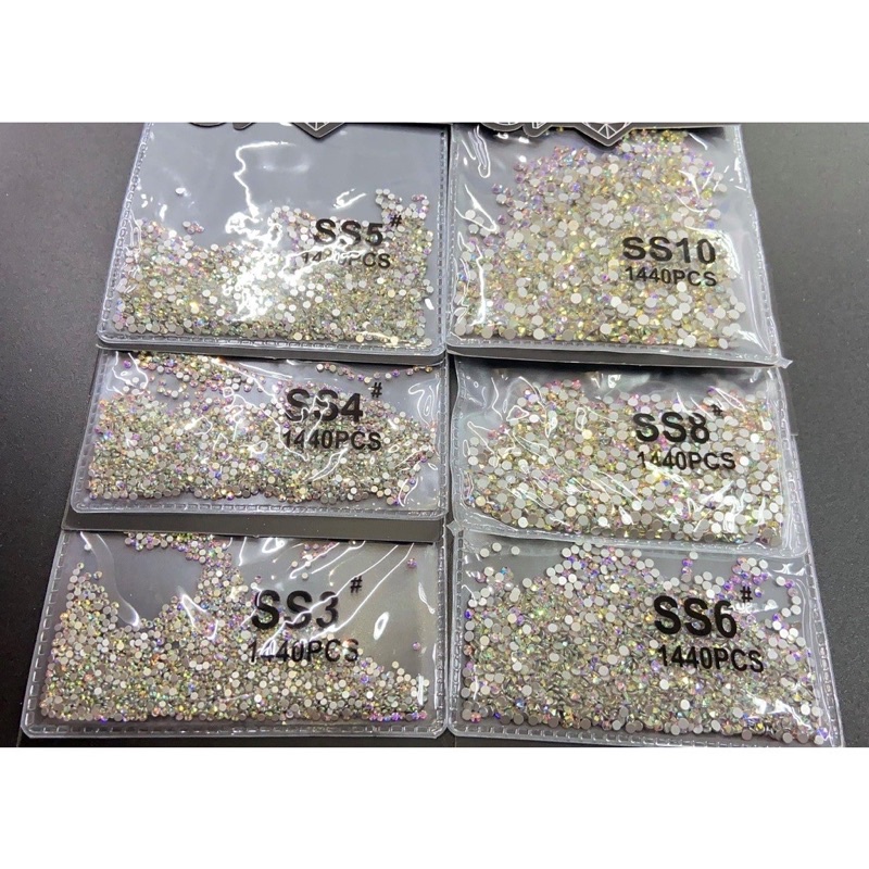 Đá Úc Màu AB Mã C1 Chân Vàng Trang Trí Móng Loại Siêu Sáng Mix Size 1440 Viên