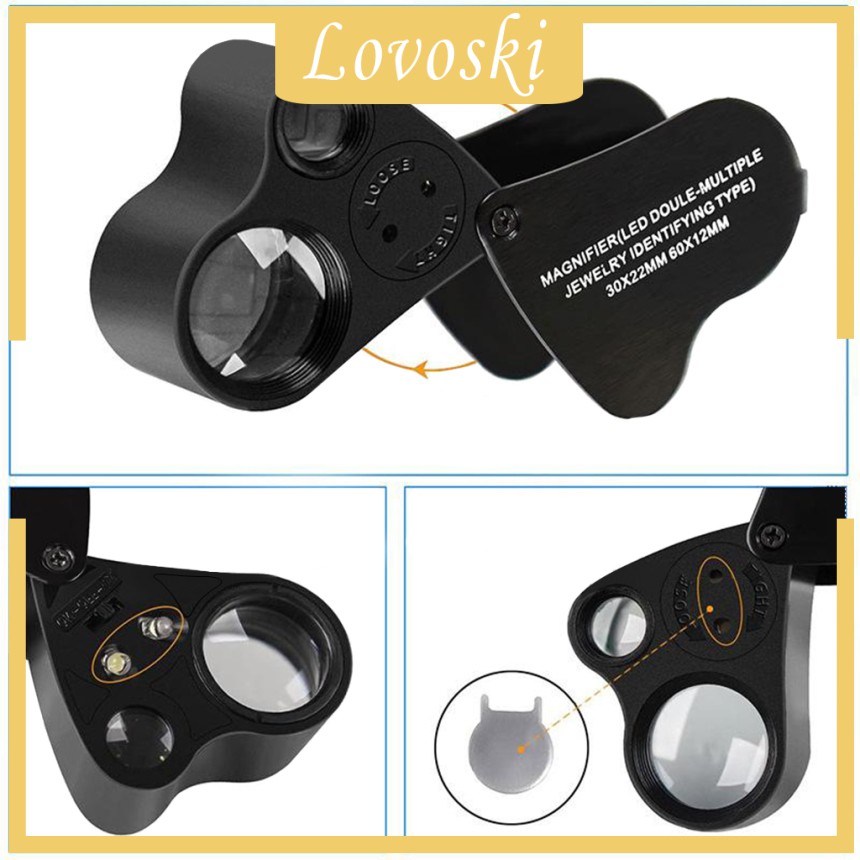 Kính LúP Trang SứC 30X 60X + 2 ĐèN LED Chuyên DụNg