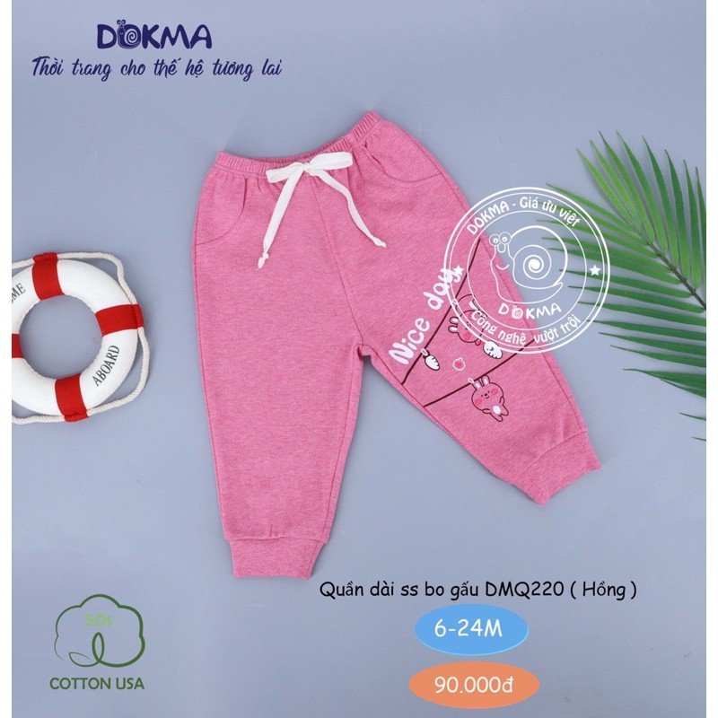 Quần dài bo gấu bé trai/gái Dokma (Sz 6-24m)