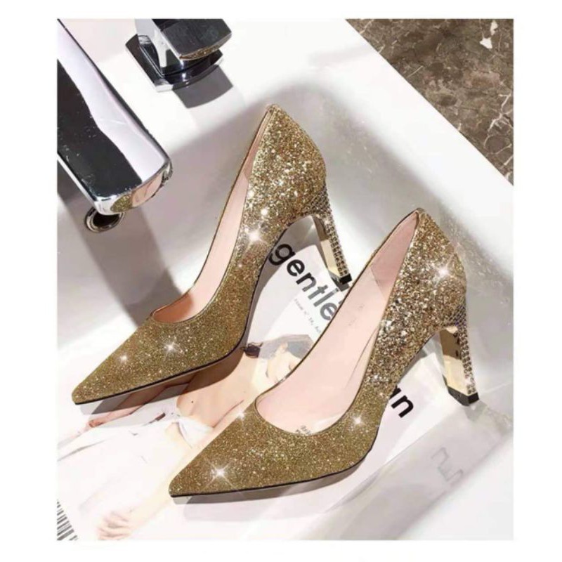 Giày kim sa Vàng sang chảnh cao 9cm