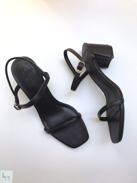 Giày sandal quai ngang mảnh gót trụ nhọn 5 phân 39