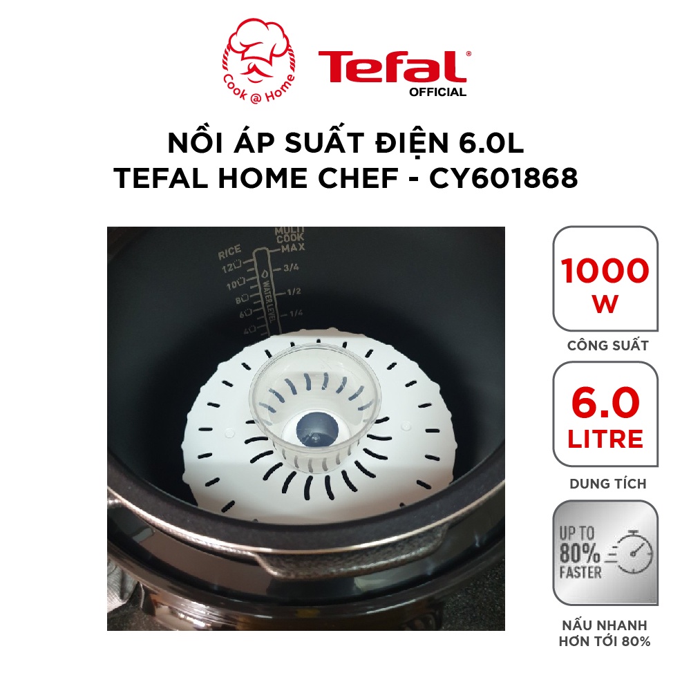 Nồi áp suất điện Tefal Home Chef CY601868 - 6L, 1000W