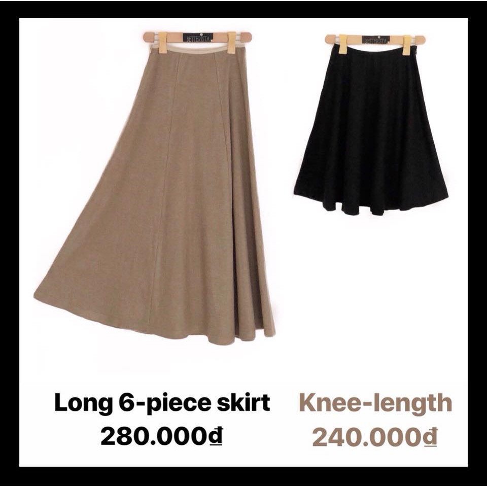 Chân váy len cotton dáng dài và ngắn (4 màu)