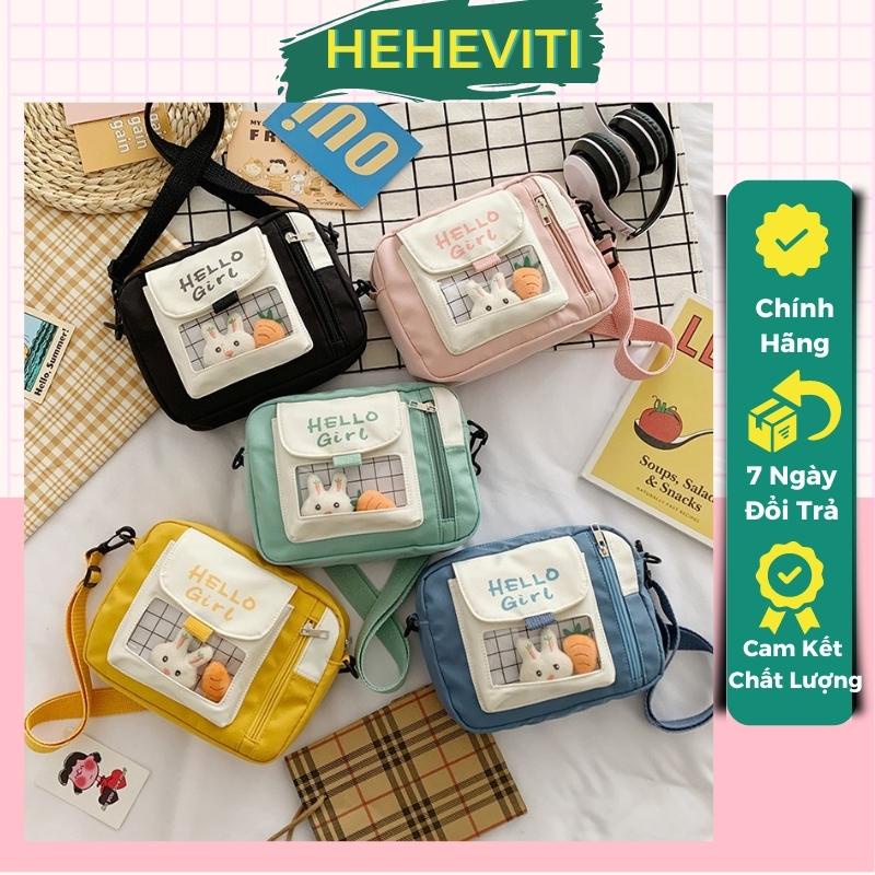 Túi đeo chéo nữ mini đi chơi cute đẹp vải canvas hàn quốc thời trang giá rẻ HEHEVITI