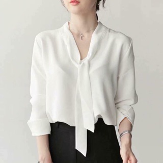 Sơ mi voan lụa cổ nơ