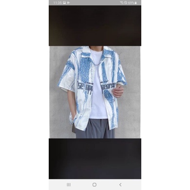 Áo Sơ Mi Tay Ngắn Unisex Cổ Bẻ Phong Cách Hàn Quốc Freesize