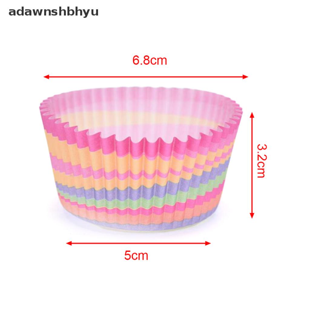 Set 100 Cốc Giấy Làm Bánh Cupcake Màu Cầu Vồng Diy