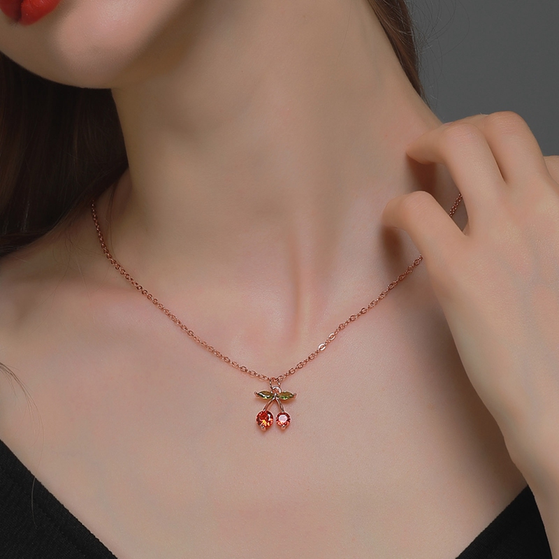 Dây Chuyền Hợp Kim Hình Trái Cherry Xinh Xắn